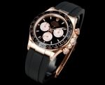 N+ Factory Rolex Daytona Replica with Rubber Strap 155g 40mm*12.2mm 7750/4310/4131 Movement Rose Gold Case Watch